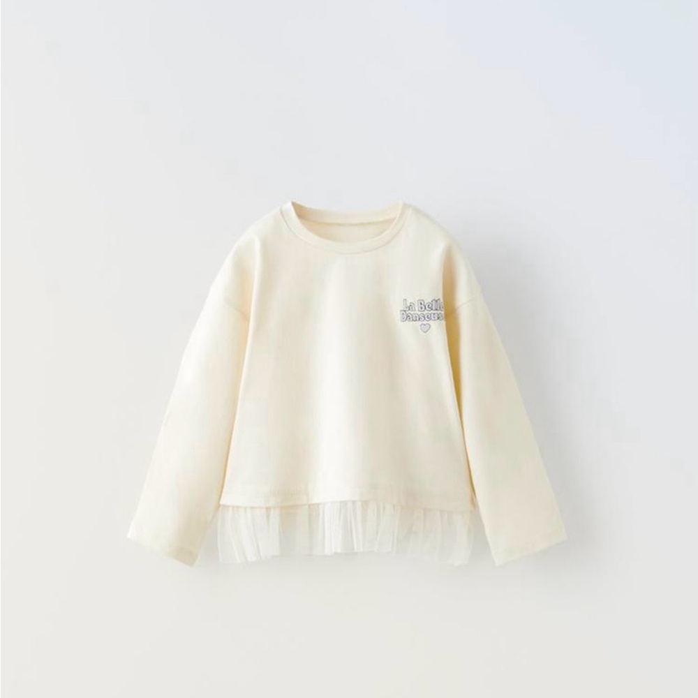Zara Girls Embroidered Top 4-5y